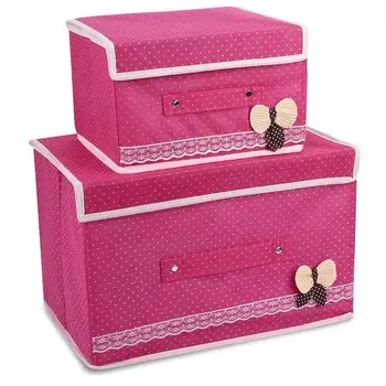 

2Pcs/Set Home Container Case Portable Folding Storage Box Basket Bag Household Receive Clothing Space Saver Office Desktop