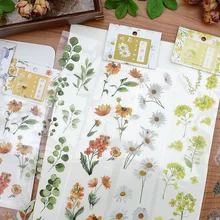 

1Pcs Flower Deco Stickers Scrapbooking Styling Journal Natural Series Colorful Hand Account DIY Material Stationery Stickers
