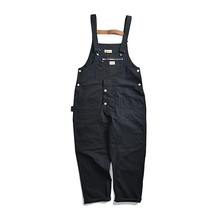 IEFB High Quality Khaki Multi Pocket Tool Strap Pants Men's Workwear Fashion One Piece Pants Ins Fashion New Jumpsuit Y5504