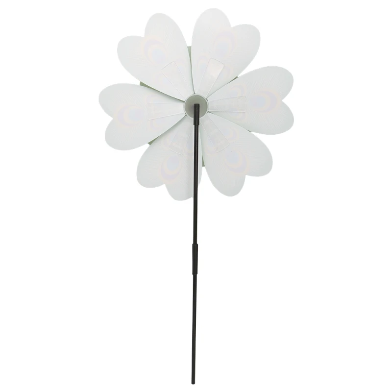 Larger Double Layer Peacock Windmill Wind Spinner Kids Toy Yard Garden Decor Y4UD