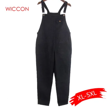 

Plus Size 6XL Women Denim Jumpsuits Pants Loose Casual Wide Leg Denim Overalls Women Jumpsuit Rompers