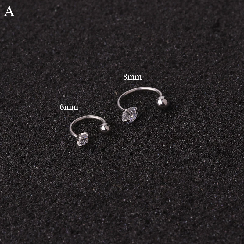 האף הרבעה 1 חתיכה כירורגי פלדת צבע זעיר חישוק עגיל פירסינג Cz Tragus Daith צריח סחוס אוזן פירסינג תכשיטים