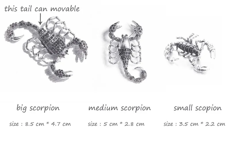 KingDeng 23 февраля подарки мужчинам Броши Мода Ретро Scorpion Аксессуары Ювелирные Изделия Эмаль Булавки Штырь Отворотом Персонализированные Унисекс Большой Подарок Горный Хрусталь Милый