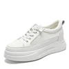 Fashion White Breathable Net Sneakers Women Low-Heel Flat Platform Ladies Lace-Up Fashion White Shoes Zapatos De Mujer Zapatos 5
