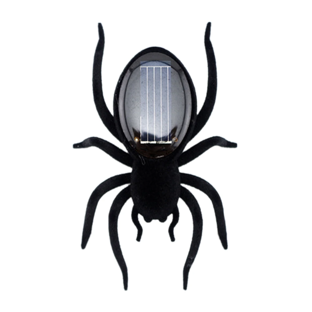 Funny Unique New Mini Kids Toy High Quality Black Durable Educational Robot Scary Insect Gadget Solar Power Spider Trick Toy