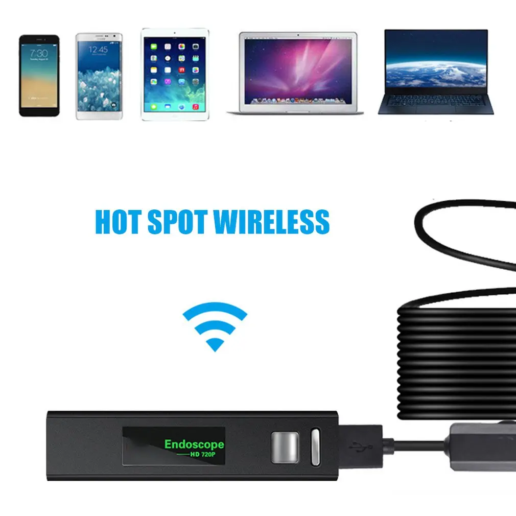 1 шт 1200P ультра чистый эндоскоп для Apple Android Wifi мобильный телефон эндоскоп 8 мм водонепроницаемый мягкий кабель Инспекционная камера распродажа
