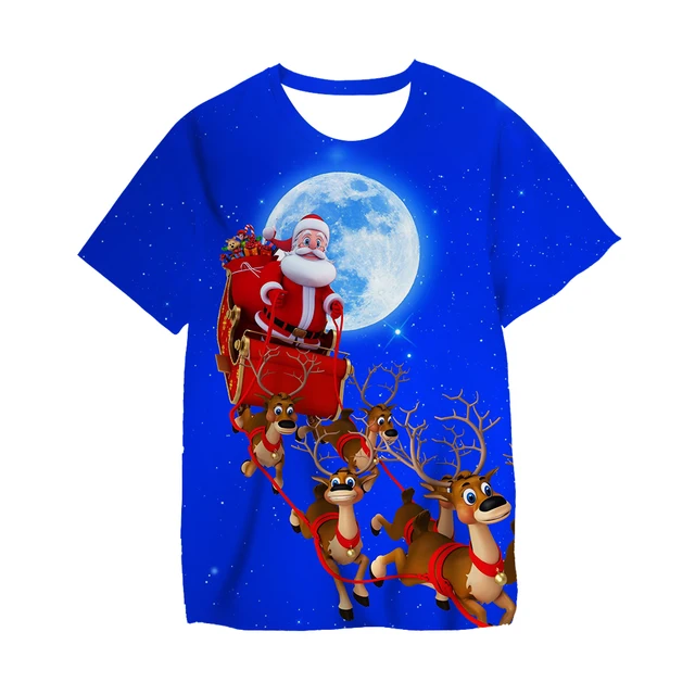 2020 Christmas Children Tshirt Kids Boys Girls T Shirts Santa Claus 3D T Shirt Boys Christmas Party Happy Children Tops TX-040458