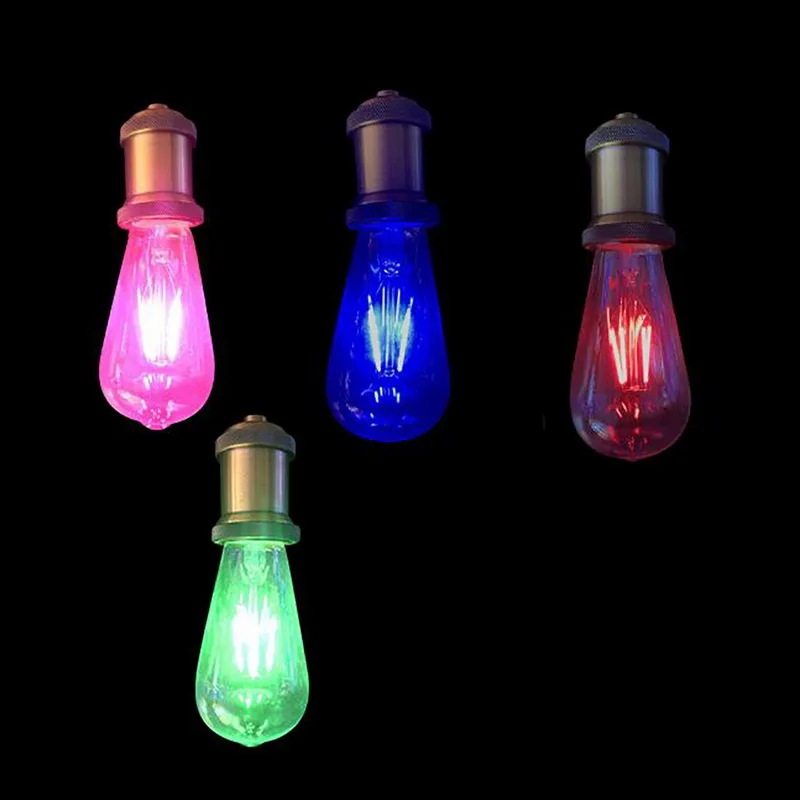4 Вт 6 Вт E27 лампы Эдисона красный синий зеленый розовый свет красочные части лампы светодиодный светильник декоративная лампа накаливания с регулируемой яркостью