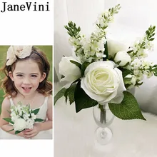 JaneVini/ букет для девочек с искусственным цветком, белый, розовый, синий, розовый, Шелковый, для невесты, ручной работы, цветы, Красный, маленький свадебный букет