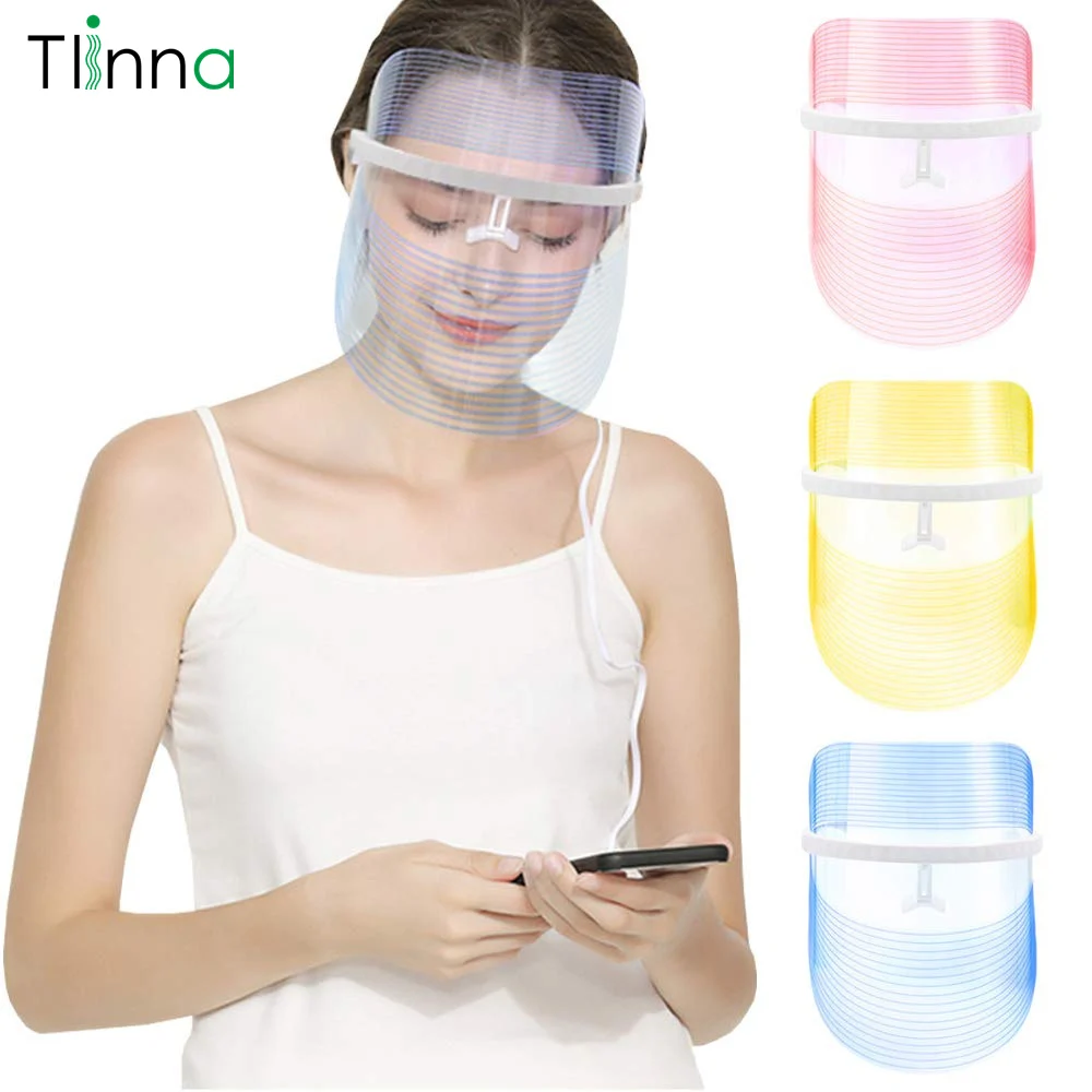 

3 Colors Led Light Facial Mask Photorejuvenation Spectrum Therapy Skin Tighten Instrument Face Skin Care Machine