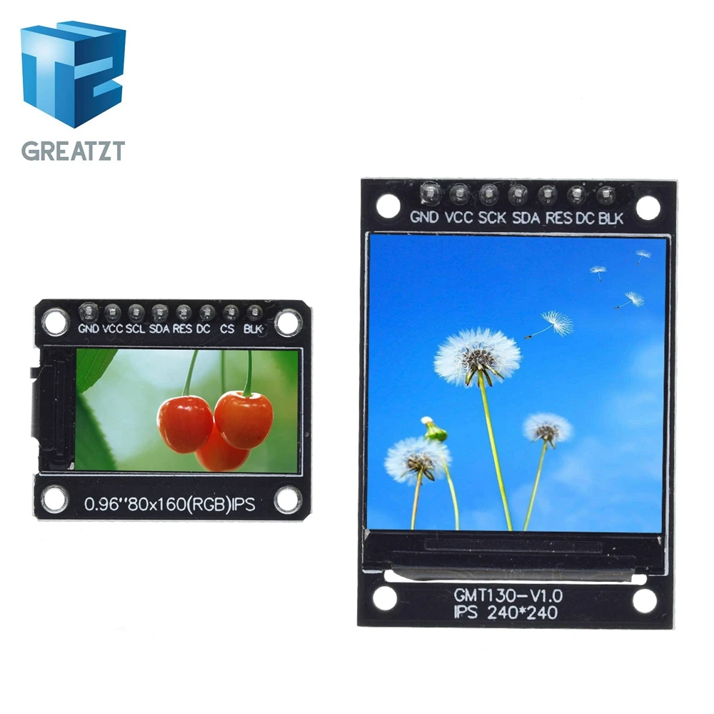 TFT дисплей GREATZT 0 96/1 3 дюйма IPS 7P SPI HD 65K полноцветный ЖК модуль ST7735 Привод IC 80*160 (не OLED)
