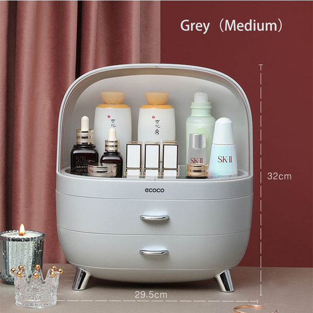 cosmetic storage box large capacity skin care dressing table high-definition cosmetic mirror dust-proof storage box