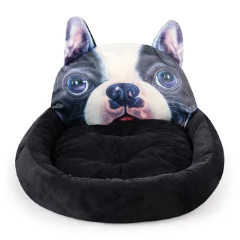 

3D French Bulldog pattern sofa bed dog big offer washable stuffed sleeping sleeping dog house cozy soft pet bed puppy cushion