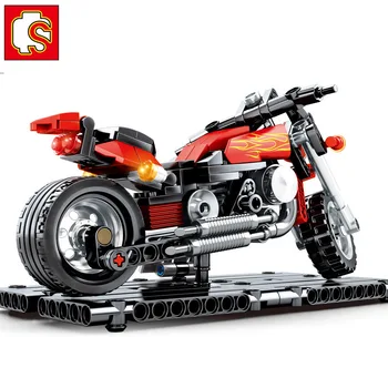 

Technic Motorcycle Building Bricks Exploiture Model Harley Vehicle Block Set Gift Compatible Technic Car Toys Kids DIY Toy WJ041