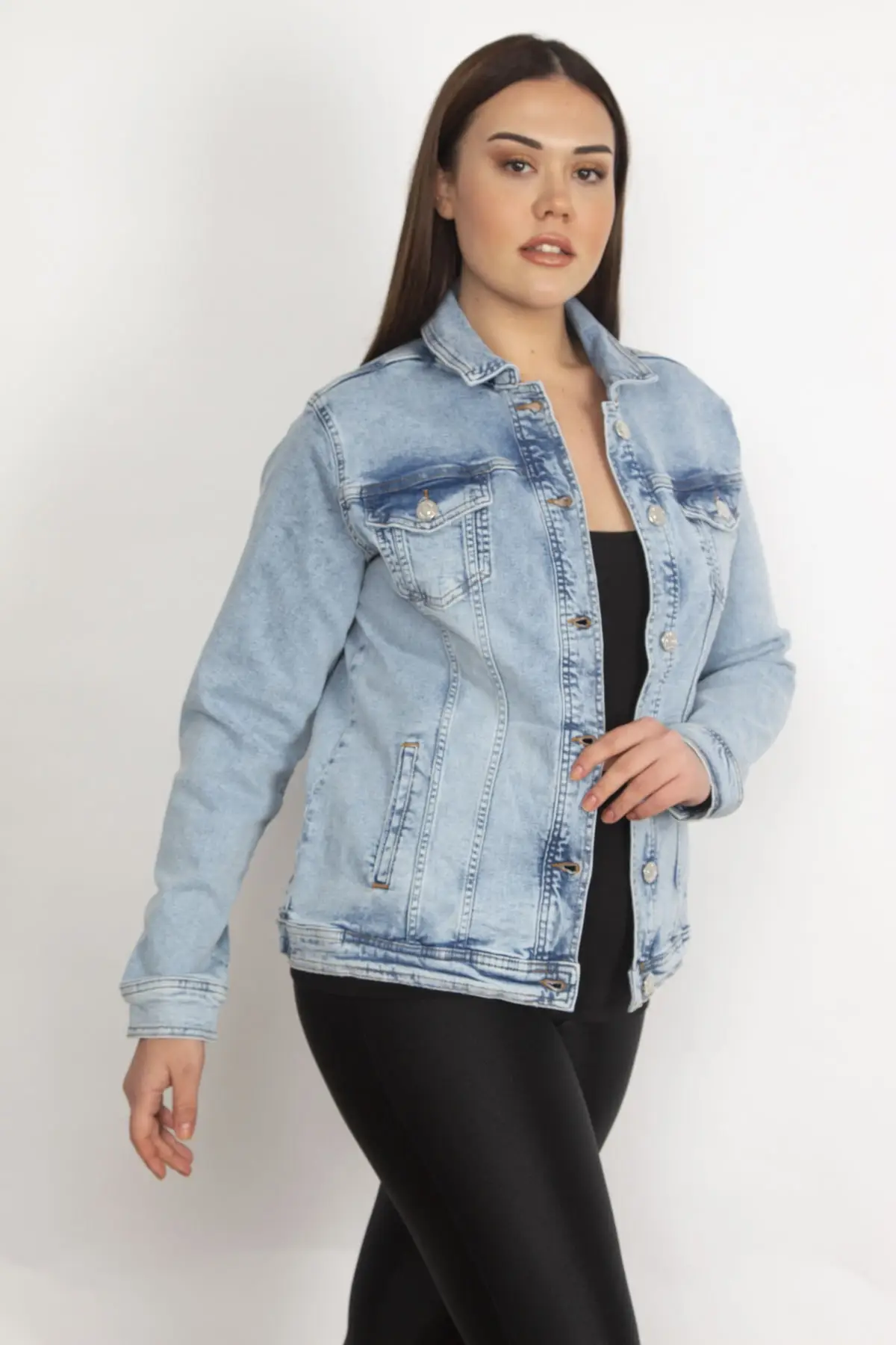 2021 Women Plus Size Denim Jacket Plus 
