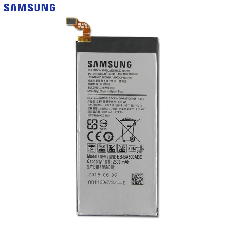 Samsung сменный аккумулятор EB-BA500ABE для samsung GALAXY A5 SM-A500 A5000 A5009 A500F аутентичная батарея для телефона