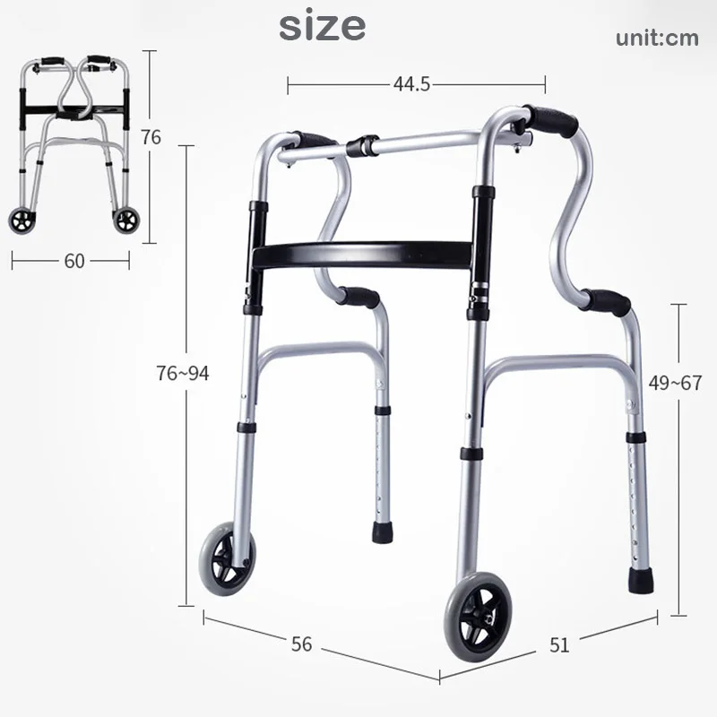 2 колеса старый ходунки алюминиевый сплав ходьба помощь для взрослых реабилитация ходьба обучение складной ходунки для пожилых 8207