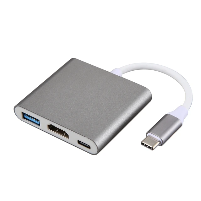 HFES Adaptador USB C HDMI USB Tipo C A HDMI Cable USB C HDMI 4K USB C 3 Hub Para for Apple  Aire