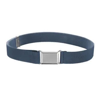 

Monochrome pants belt for boys and girls Kids Toddler Belt Elastic Adjustable Stretch Unisex Belts Silver Square Buckle 2020 new