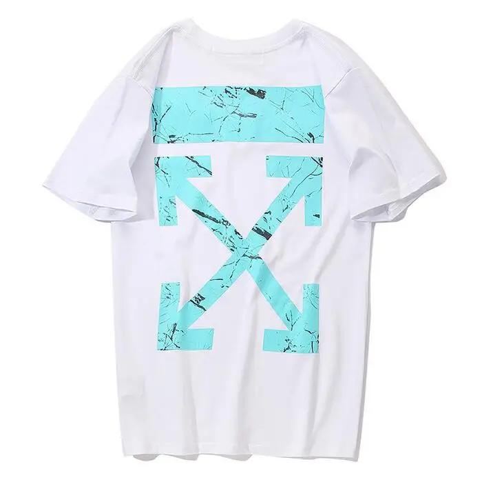 19SS Off-White OW Rendering масляная живопись для мужчин и женщин унисекс пара влюбленных моделей Модная хлопковая футболка с круглым вырезом и коротким рукавом - Цвет: Белый