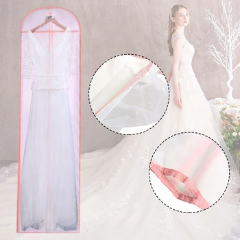 

New 2020 High Quality Non-Woven Fabric Wedding Dress Gown Dustproof Cover Bridal Garment Storage Bag Long Clothes Protector Case