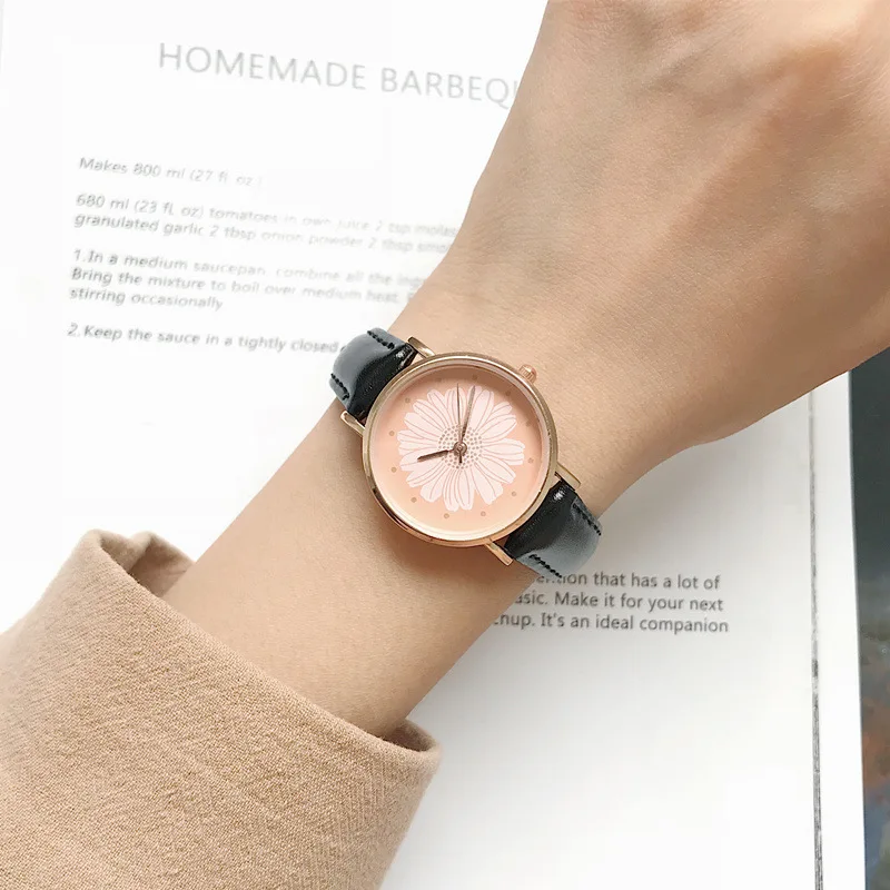 

Fashion Women Watches Casual Creative Flower Dial Design Ladies Watch Bussiness Minimalism Quartz Female Clock Gift