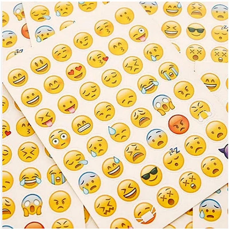 

12pcs/lot Free Shipping Hot Sale Emoji Facial Stickers Mobile Chat Expression Sticker Mini Emoticons Diy Scrapbook Stickers