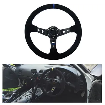 

14-inch 350MM racing steering wheel Suede/PVC Car Racing Steering wheels Deep Corn Drifting Sport Steering Wheel With Logo
