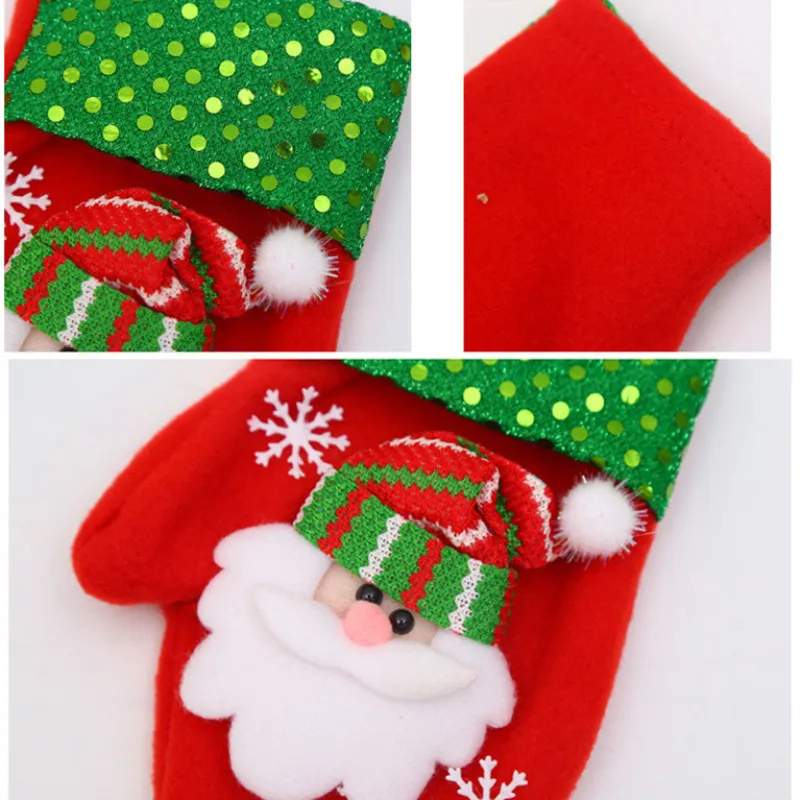 1 шт. рождественские украшения столовые приборы перчатки носки держатели-кармашки для столовых приборов ножи чехол для вилок Снеговик ужин дома подарок конфеты сумки