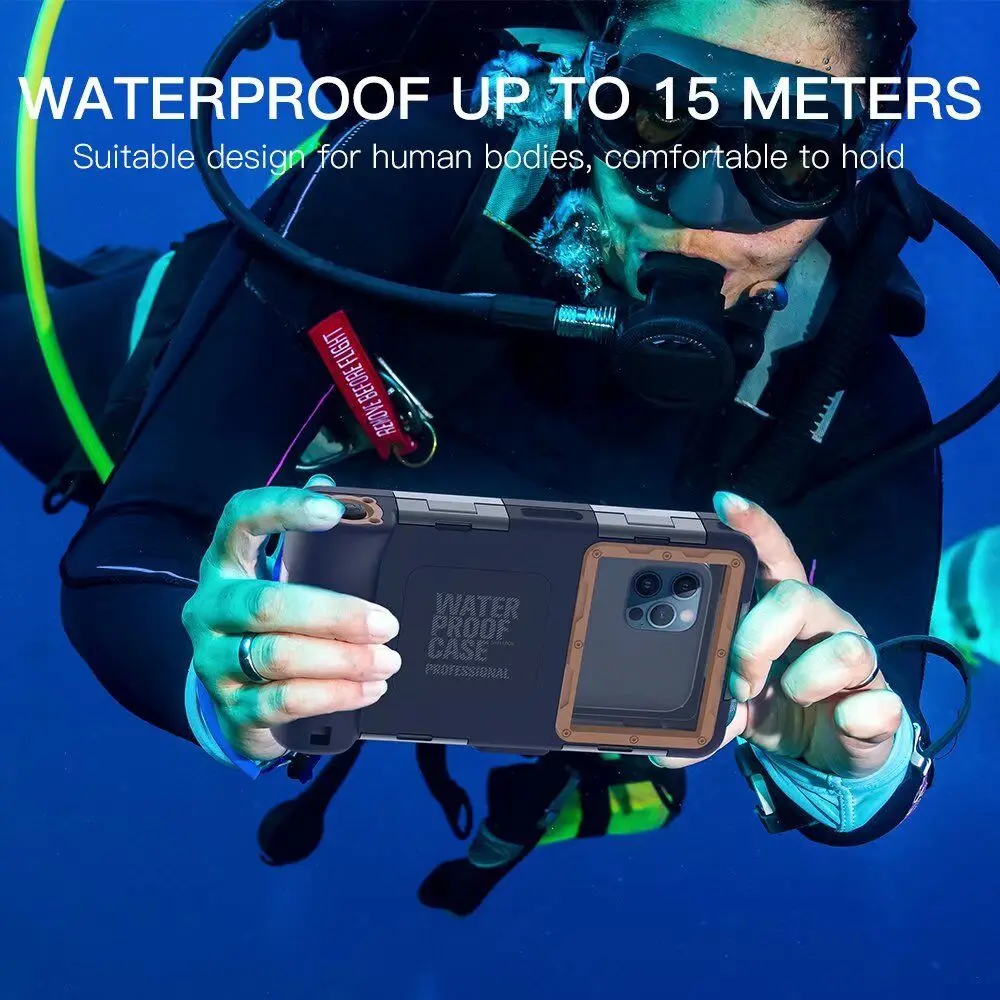 2nd 15M Diving Phone Case For iPhone 12 Pro Max Swim Waterproof Depth Cover For Samsung Galaxy S21 FE Note 20 S21 Ultra Mi 10