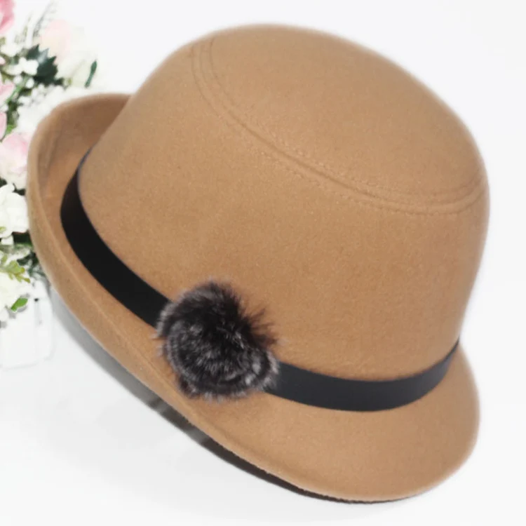 Новая брендовая трендовая женская шляпа на осень и зиму фетровые шляпы, одноцветная Шляпа Fedora, Женская официальная винтажная шляпа-котелок из шерстяного войлока