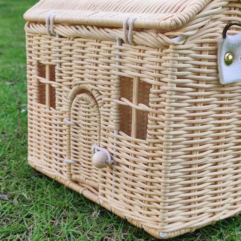 Винтажная корзина из ротанга ручной работы в скандинавском стиле детская