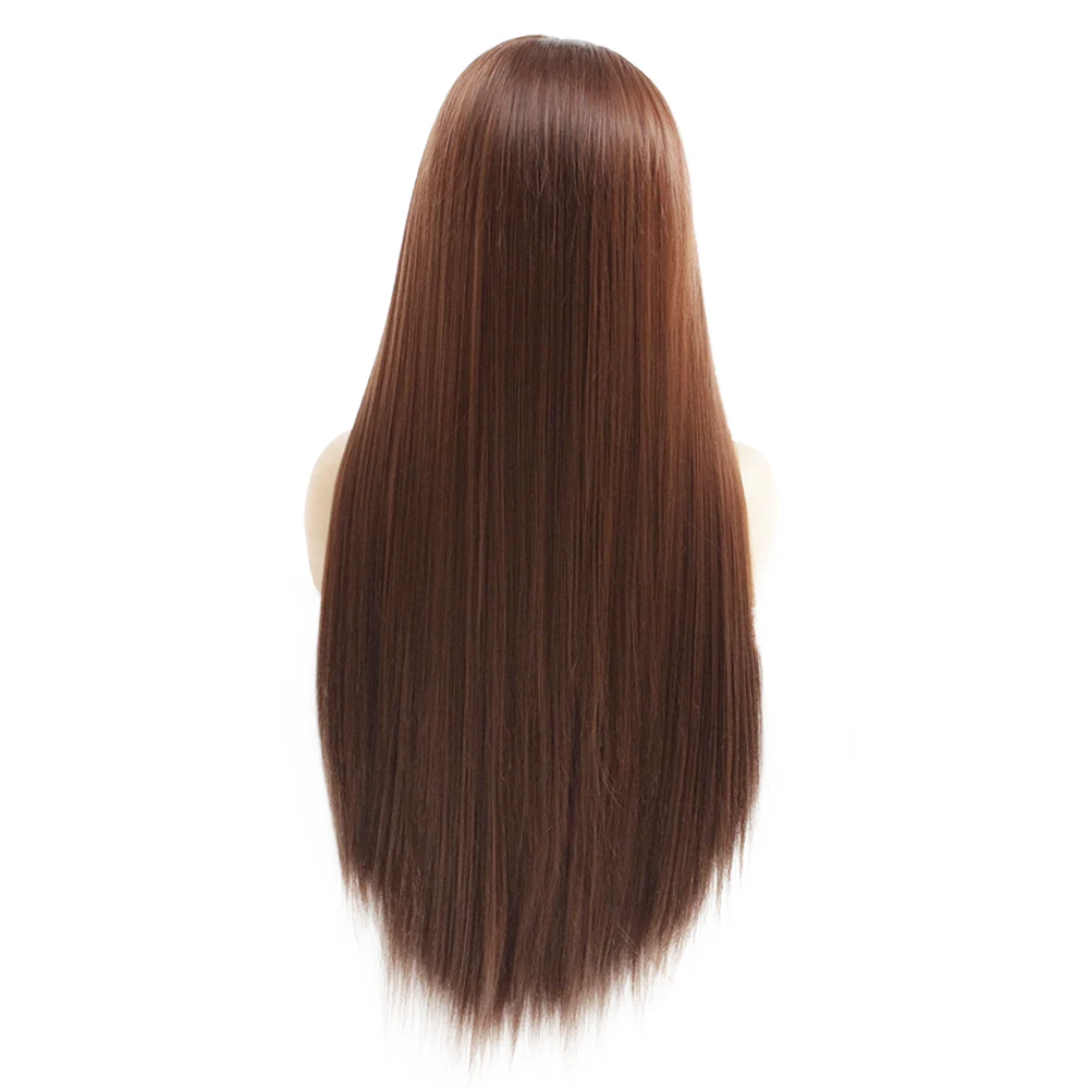 V'NICE коричневый парик на кружеве для черных женщин Оранжевый Серый жаростойкий натуральный Glueless синтетические парики длинные синие волокна волос - Цвет: Brown