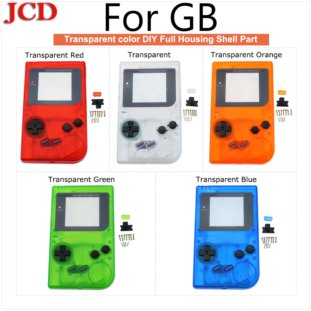 Прозрачный чехол JCD для Gameboy Classic OEM новинка полный корпус Nintendo сменный комплект