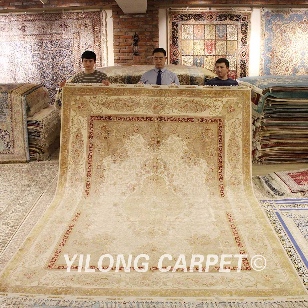 Yilong 8 5 'x 11 8' Hereke Восточный ковер Большой античный бежевый турецкий ручной