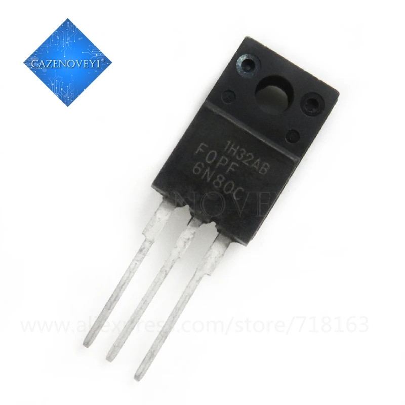 

10pcs/lot FQPF6N80C FQPF6N80 6N80C 6N80 TO-220F In Stock