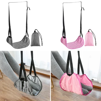 

New Adjustable Travel Airplane Train Office Footrest Folding Foot Rest Lounger Leg Rest Hammock Portable