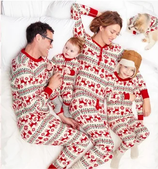 

New Christmas Parent-child Pajamas set two-piece Printed home service Pajamas cotton Pajamas adult children Pajamas set family