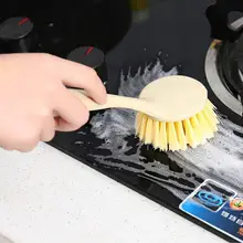 Длинная ручка щетка для чистки кухонной утвари для чистки пшеничной соломы мягкая щетка для волос