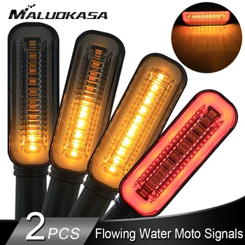 

LED Turn Signal Light on Motorcycle Stop Signals DRL Flowing Water Flasher 2 in 1 Blinker Indicator Tail Lamp Universal Brake