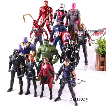 

Marvel Avengers Captain America Antman Thanos Black Widow Scarlet Witch Iron Man Spiderman Action Figure Toys