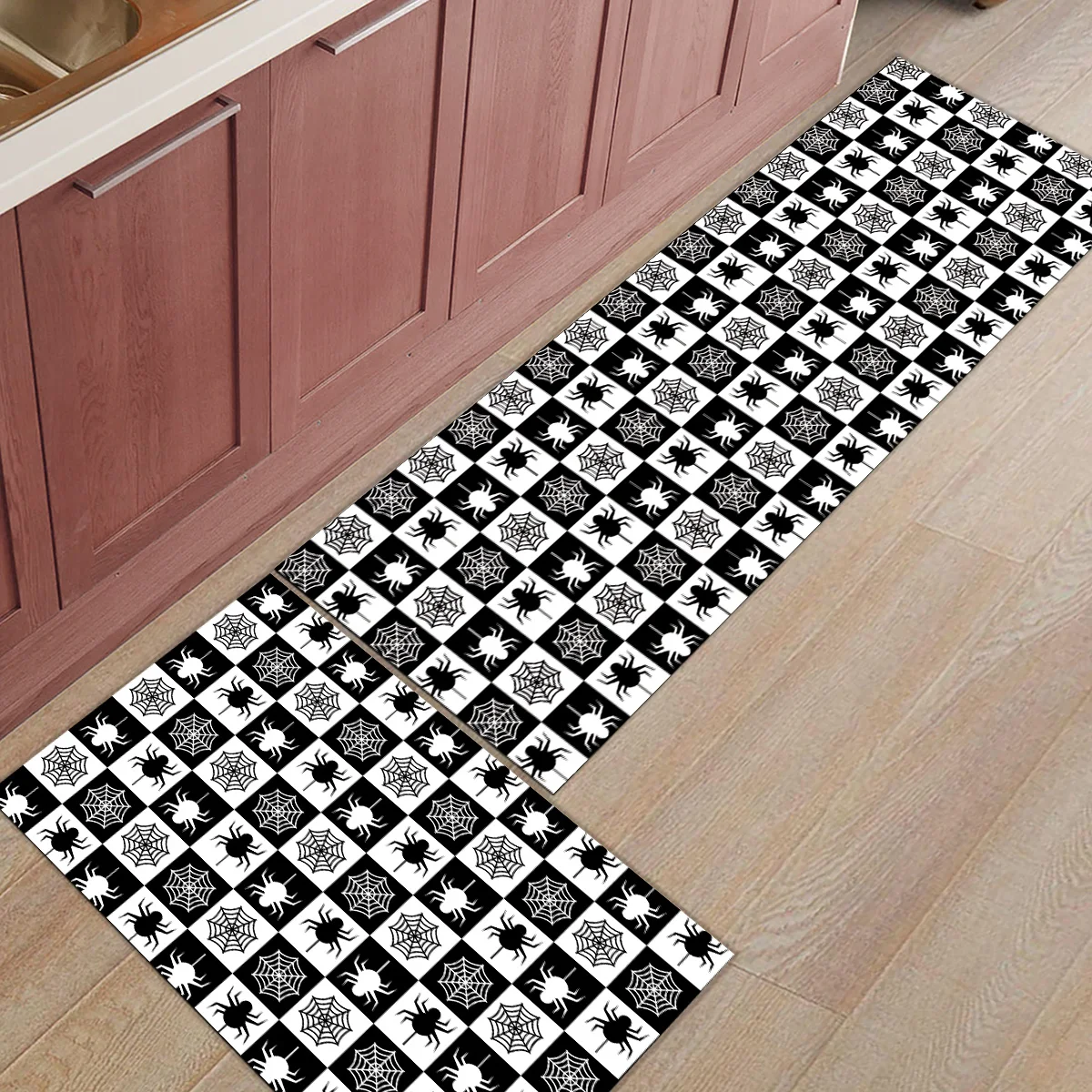 

Halloween Spider 2 Piece Mat For Kitchen Dirt Debris Mud Trapper Bath Shower Tub Accessory Sets Floor Carpets Natural Coir Area