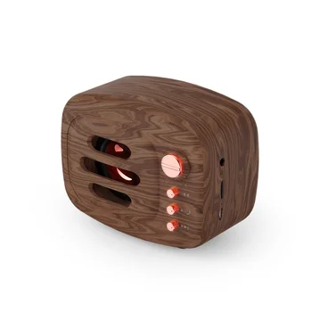 

New Bluetooth Speaker Built-in Rechargeable Battery Bluetooth 5.0 Stereo Wood Grain Speaker Support TF Card Play Black