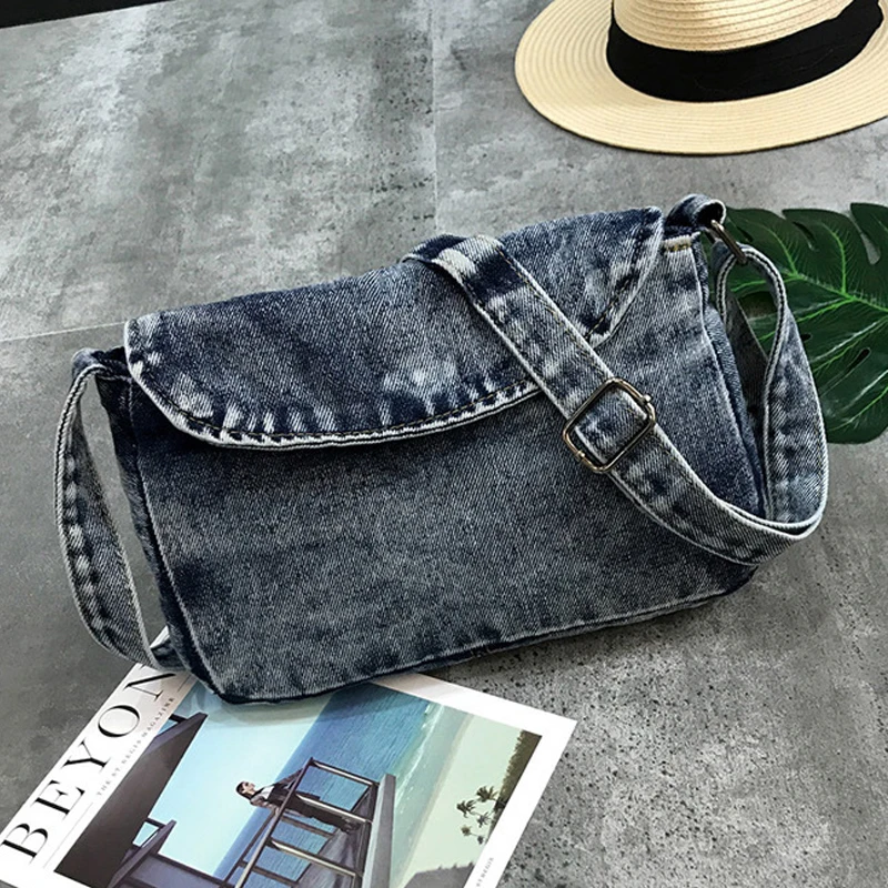 Vintage HandBags Crossbody Messenger Purse Shoulder Bag Fashion Women Simple Denim Bags Feminina | Багаж и сумки
