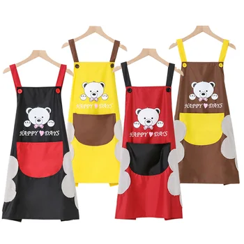 

70x70cm Adjustable Cartoon Kitchen Apron Erasable Hand High-grade Waterproof Antifouling Aprons Cooking Baking Home Restaurant