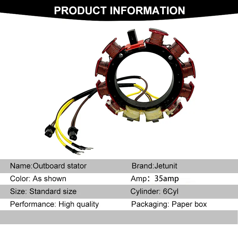 JETUNIT подвесной мотор Статор для Джонсон Evinrude ОМС море драйва 35AMP 6 цилиндров 582574 583050 583274 583668 763785 173-3050