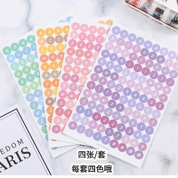 

Korean INS 4 Sheet Alpha Numeric Cute Hand Account Sticker Creative Decoration Learning Stationery Notebook Sticker