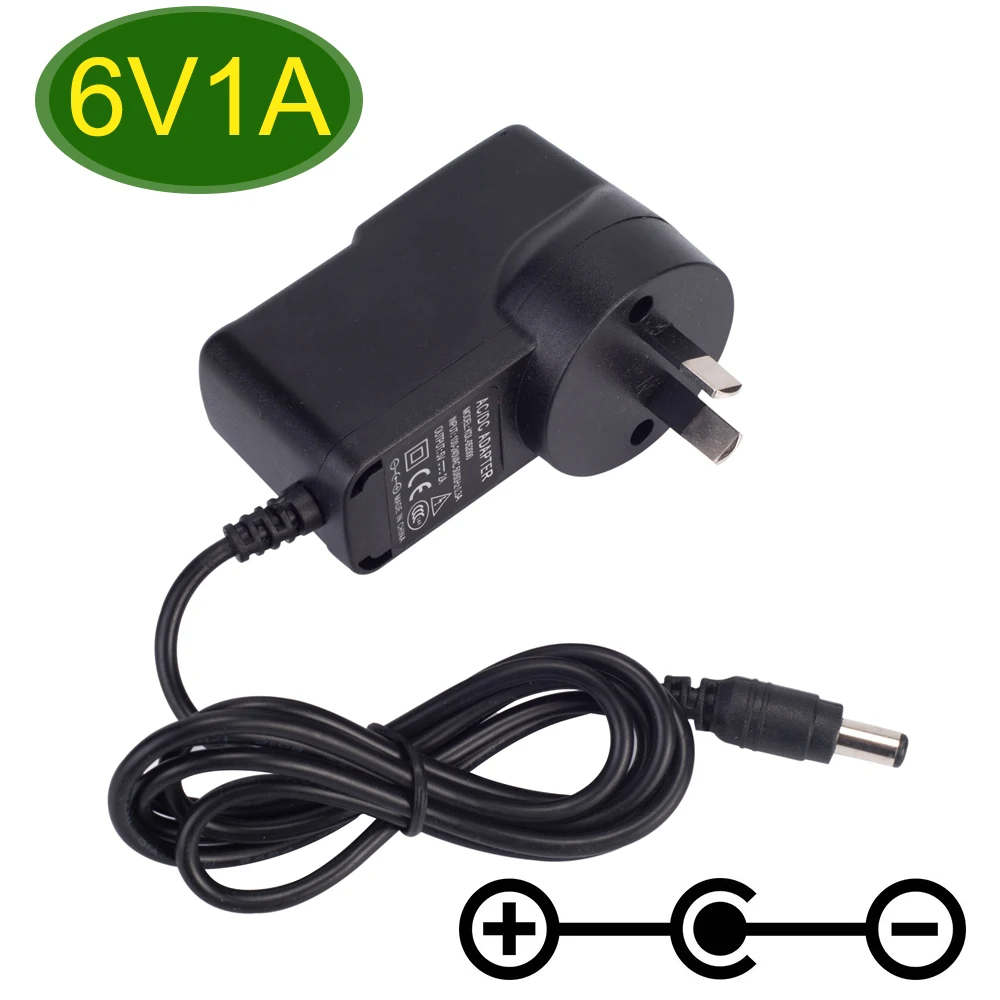 1 шт. 6V1A AC 100 V-240 конвертер Импульсный Мощность адаптер с источником питания от постоянного тока, 6 в 1A 1000mA Universala Питание защита от обратной полярности внутренним отрицательным
