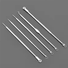 5 шт./компл. для удаления угрей, акне иглы углерода Сталь Угри Comedone акне для удаления экстрактор для удаления иглы прыщей комплект