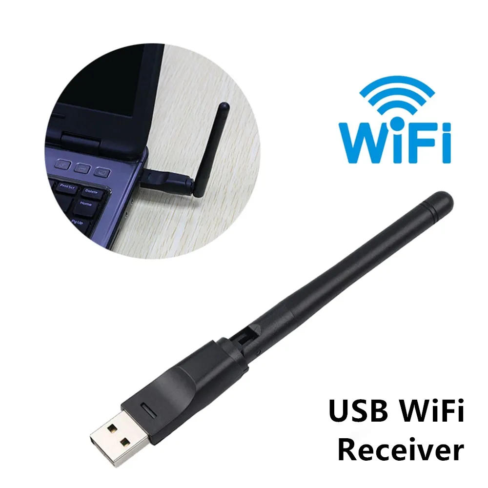 Адаптер 2,4 ГГц WLAN Wi-Fi ключ сетевая карта 150 Мбит/с беспроводная сетевая карта мини USB WiFi приемник 2 дБ Wifi антенна для DVB T2